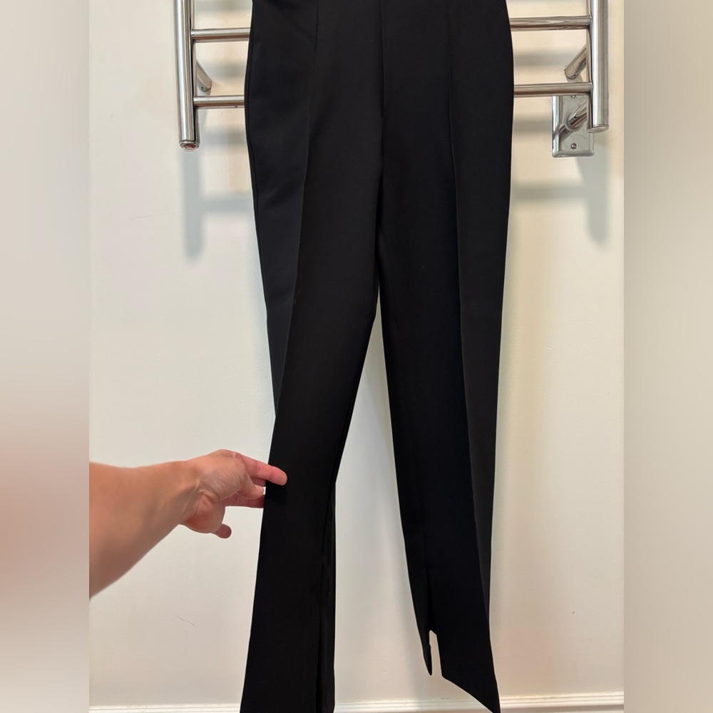 Shona Joy “Irene Pintuck Straight Leg Pant” Women’s Elegant Black Dress Pants